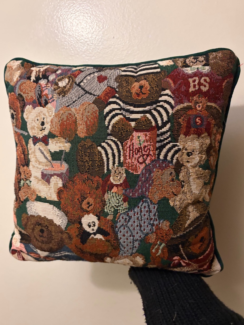 Vintage Teddy Bear Collection tapestry accent pillow